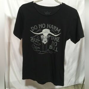 Junk Gypsy Black Graphic T-Shirt with Bull Design